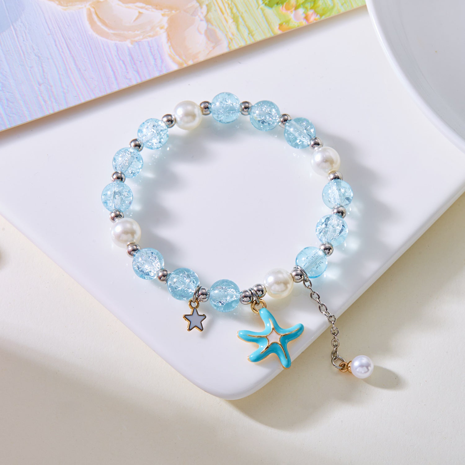 Wholesale Oil Drop Shell Pearl Beaded Bell Braided Rope Bracelet